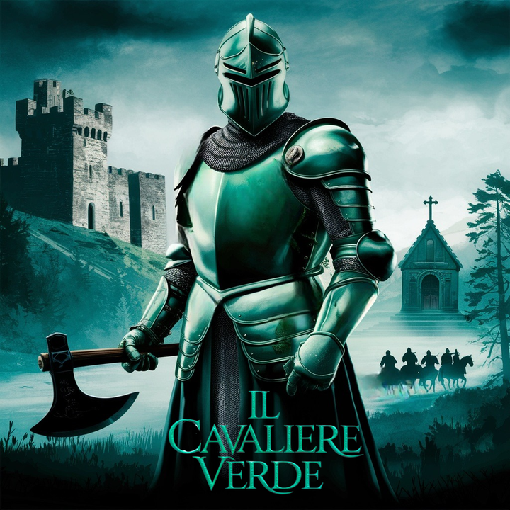 Illustrazione del Cavaliere Verde, figura delle leggende arturiane medievali inglesi
