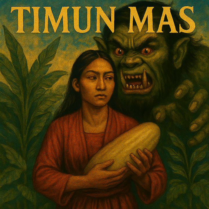 Timun Mas, la leggendaria eroina di Giava che sfida un gigante nella tradizione popolare indonesiana.