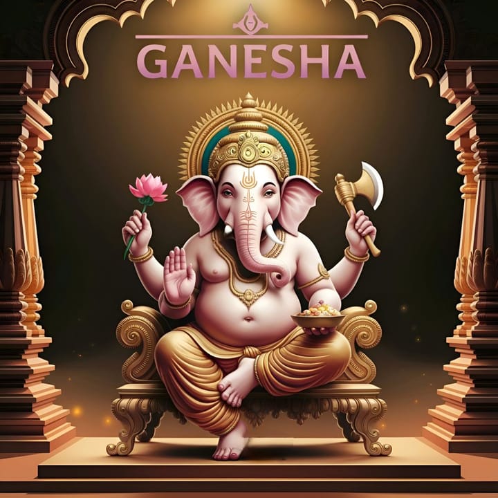 Ganesha, il dio indù con la testa di elefante.