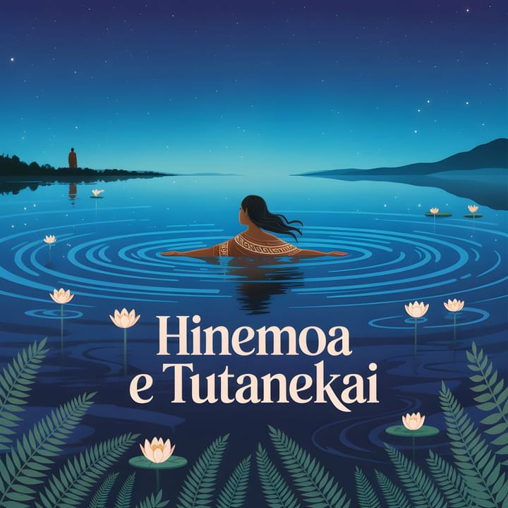 Hinemoa e Tutanekai, la leggenda Maori di amore e coraggio nata sulle acque del lago Rotorua.
