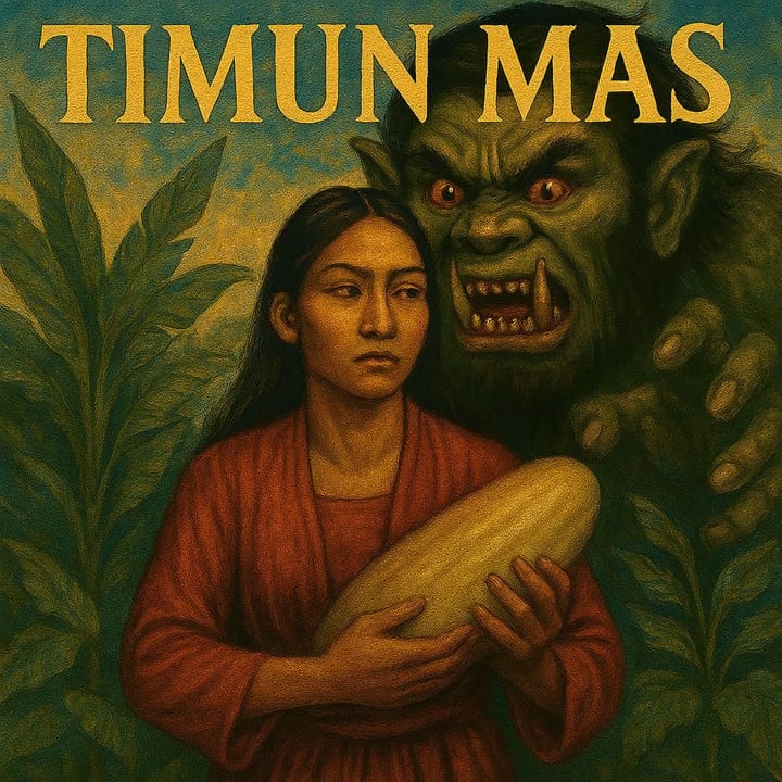 Timun Mas, la leggendaria eroina di Giava che sfida un gigante nella tradizione popolare indonesiana.