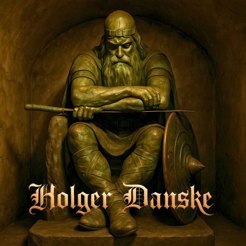 Holger Danske a Kronborg, il leggendario cavaliere addormentato che secondo la tradizione difenderà la Danimarca.